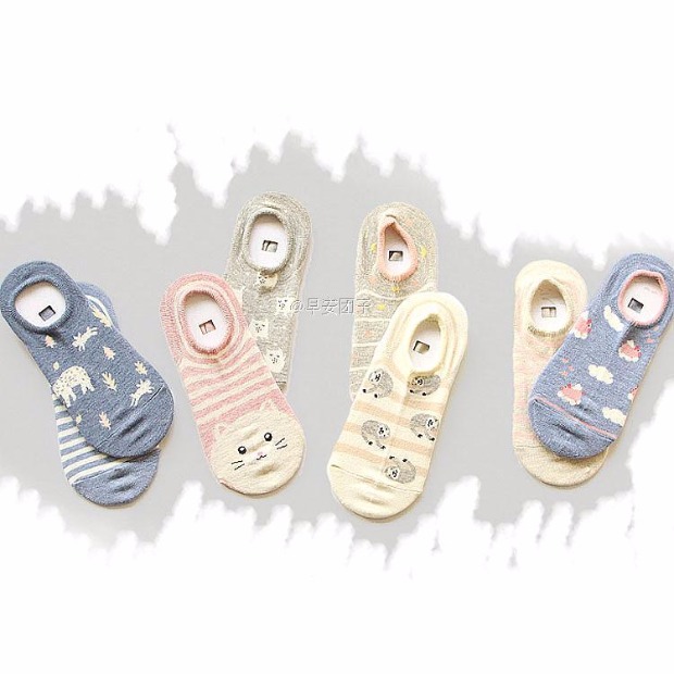 5ix2 đôi cài đặt vụ nổ hộp quà mới thủy triều phim hoạt hình nông miệng bông vô hình vớ vớ phụ nữ tất nam