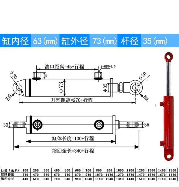 Xi lanh thủy lực hai chiều xi lanh thủy lực siêu nhỏ 5 tấn tùy chỉnh bằng tay nâng xi lanh thủy lực xi lanh đơn hạng nặng