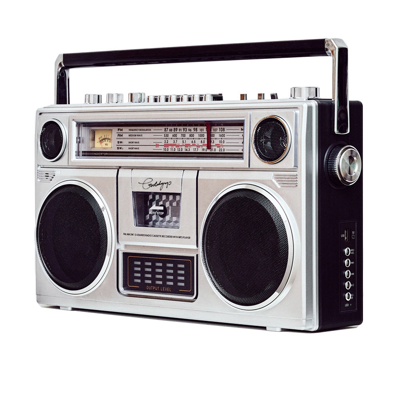 Gold Industry Stereo Retro Tape Recorder 80s recorder U disc insert Bluetooth speaker 4-band radio-Taobao