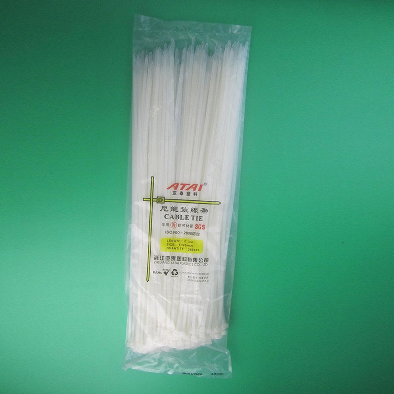 Nylon cable ties, cable ties, packing belts, self-locking nylon cable ties, 5*450, 250 packs, real width 4 2