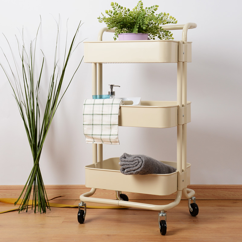 Shelf movable with wheels Kitchen Racks Small Stroller Living Room Containing layer shelf Xinlan IKEA trolley