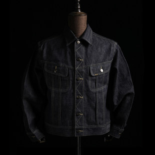 Japanese denim retro cotton jacket, American style, slim fit
