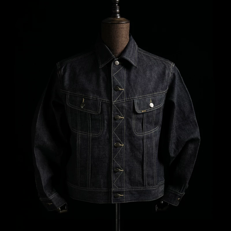 Japanese denim retro cotton jacket, American style, slim fit
