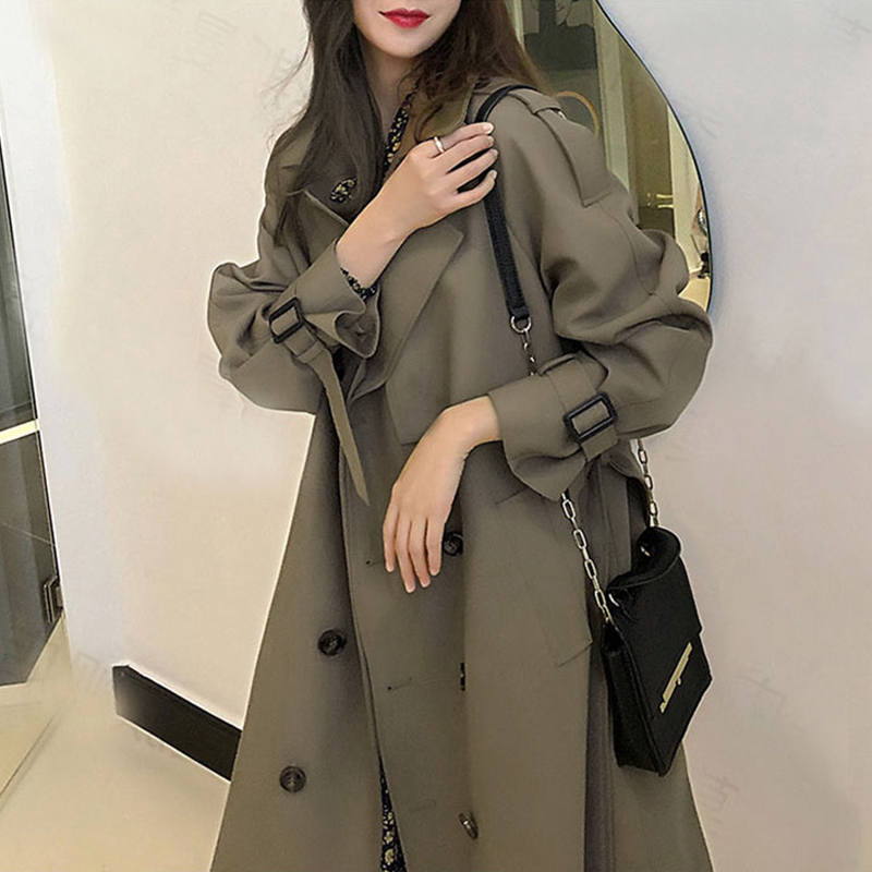 Women's Trench Coat 2026 Spring and Autumn New Korean Style Petite Mid-Length Coat with Elegant British Style and High-End Feel
