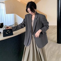 Advanced senses grey small suit jacket female design sensation Little crowdsourced 2024 Spring new Korean teas small casual Western suit