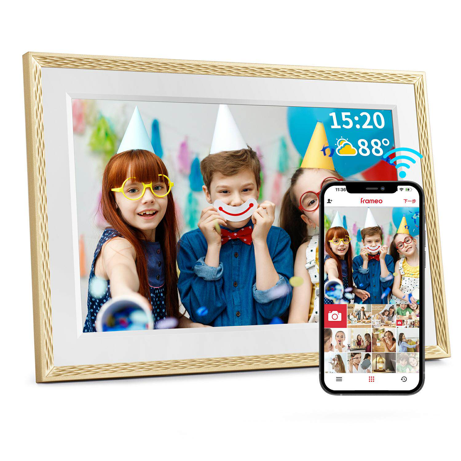 10.1-Inch Touch Screen Digital Photo Frame HD Electronic Album Gift for Qixi Wedding Parents