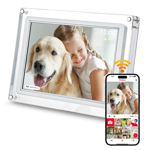 Акриловая цифровая фоторамка, сенсорный мобильный телефон, электронный фотоальбом, батарея, 32G, 10.1 дюймов, сенсорный экран