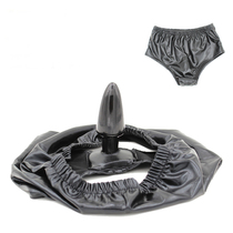 Postcourt anal plug wearing underpants leather pants male and female with flared self masturbation Pleasure Out Toys Adult Sex