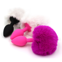Rabbit Tail Silicone Rear Court Anal Plug SM Alternative Toy Adult Love Interest men and women with anal plug sex masturbation