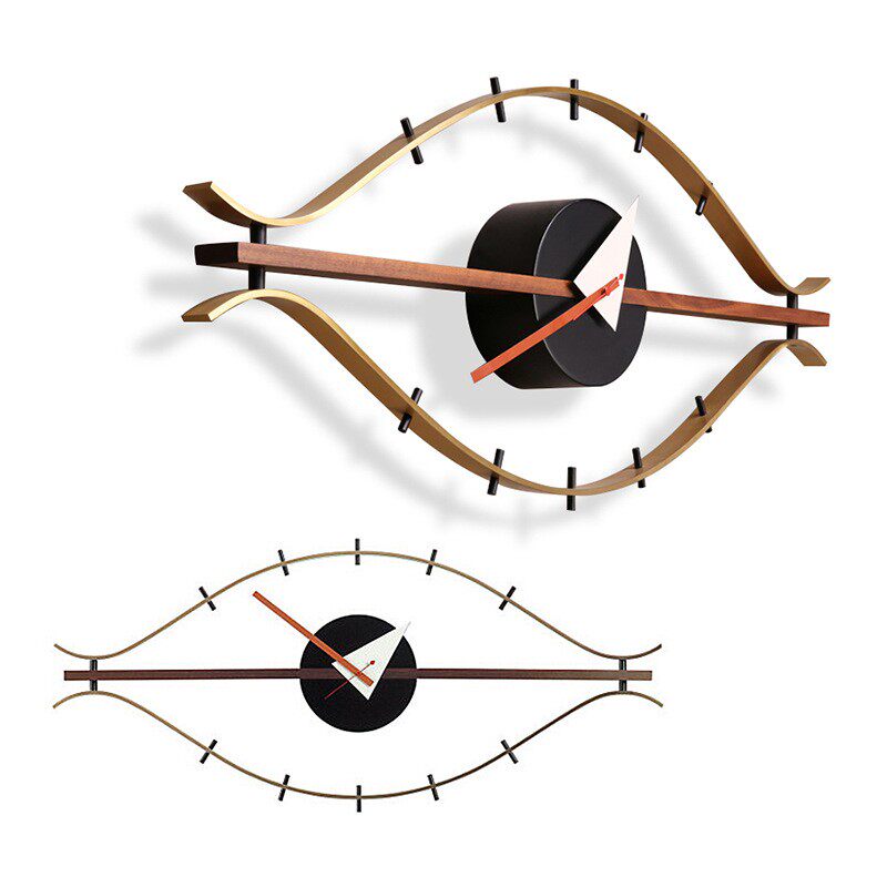 Nordic simple single-sided wall clock eye clock designer clock fashion modern living room creative trend rectangular wall clock