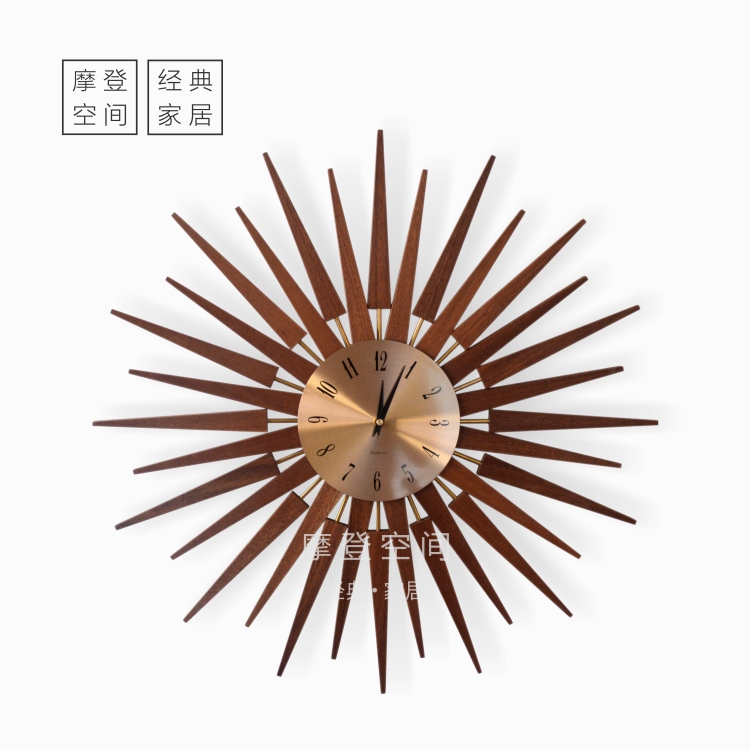 Sample board room living room solid wood hanging bell Nordic designer watches and watches quartz clock hanging bell classic fashion creationist wall clock