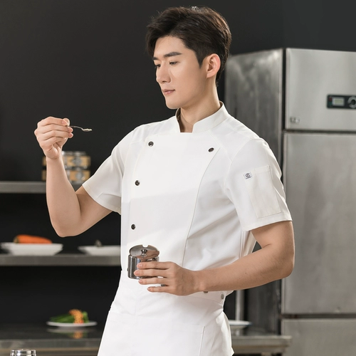 Черный эластичный лонгслив для работы, короткий рукав