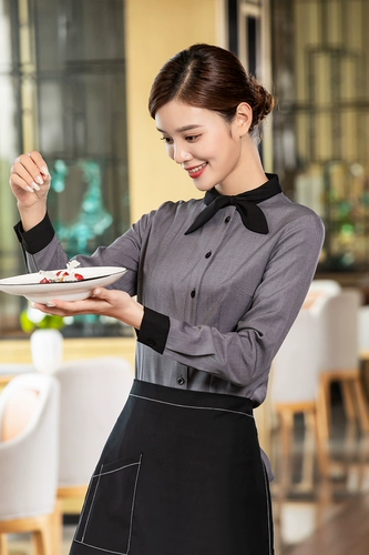 Официант ресторан Работая одежда Осень и зимняя Женская Горная горшка Женская горшка Женская горшка Ресторан