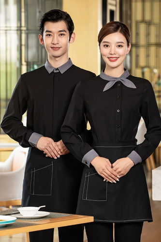 Официант ресторан Работая одежда Осень и зимняя Женская Горная горшка Женская горшка Женская горшка Ресторан