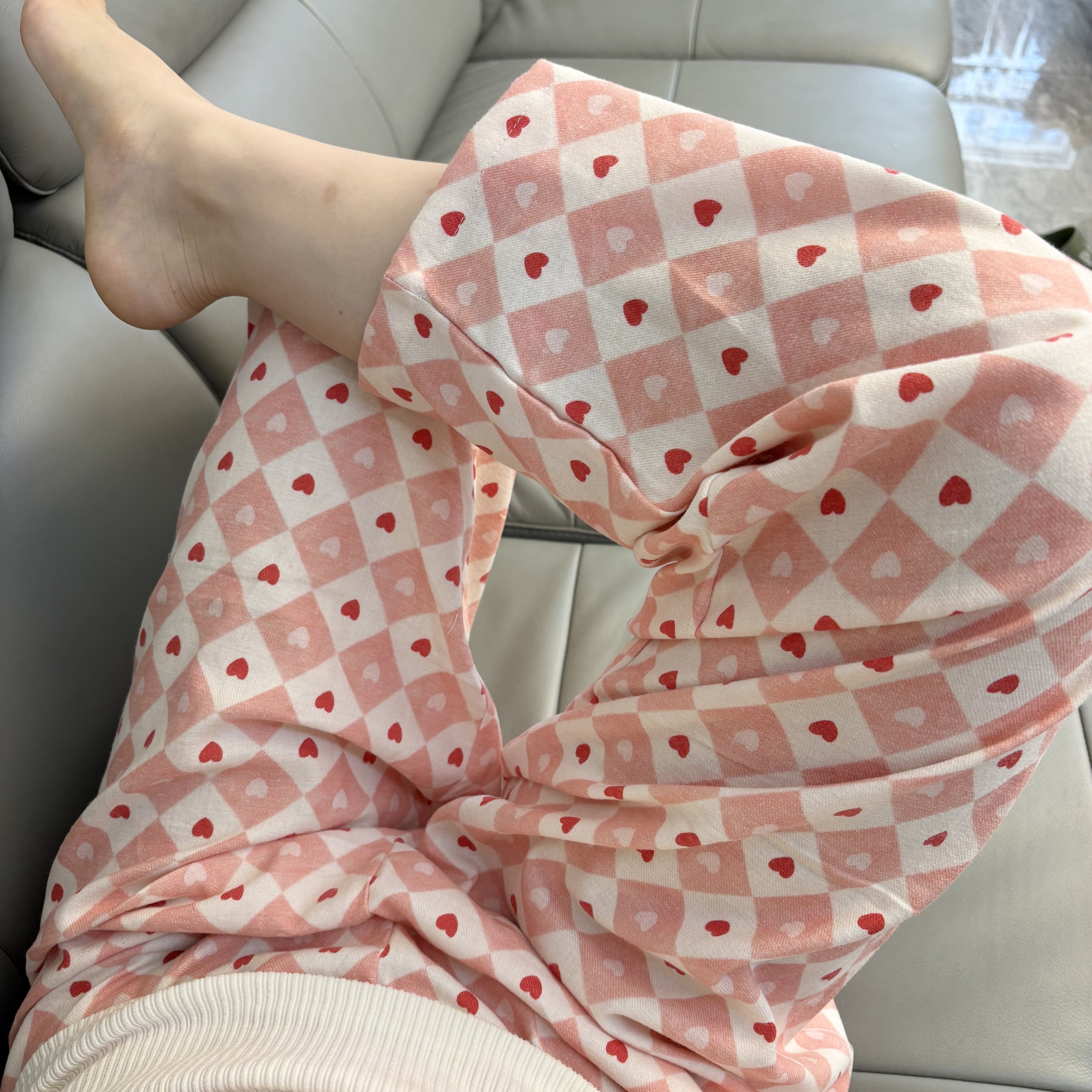 小个子孕妇八分裤纯棉磨毛妇睡裤纯棉月子裤加肥加大胖mm妹200斤3 — 8
