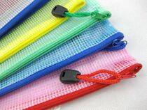 Thickened grid bag bill A4 transparent grid zipper bag A5 pull edge bag Waterproof paper bag new enlarged