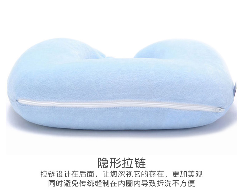 Gối nhung hình chữ u đơn gối nhớ gối dành cho người lớn chăm sóc sức khỏe cổ tử cung gối cổ bông thay gối trúc