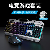 Wrangler mechanical feel keyboard wired desktop computer mouse set game video competition dedicated usb notebook