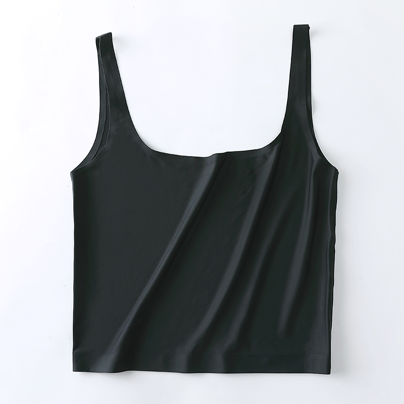 Summer ultra-thin ice silk anti-light camisole short section exposed navel elastic tube top solid color one piece tube top wrapped chest