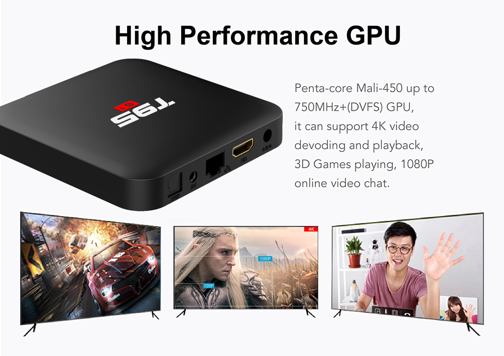 T95 S1 android 7.1 tv box S905W Trình phát mạng Android HD set top box 