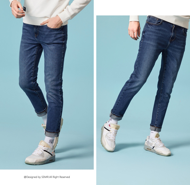 Quần jeans Senma nam mới co giãn Quần chân dài nam 2018 mùa đông Hàn Quốc phiên bản quần âu teen quần đùi nam