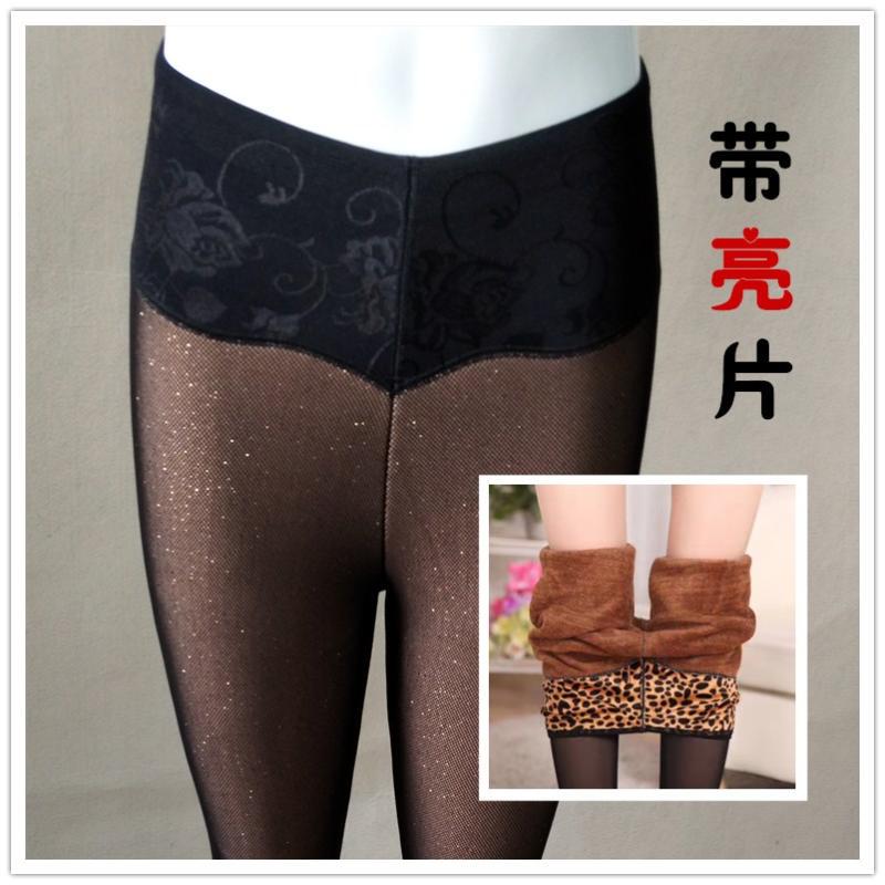 Winter High-Waisted Hip-Lifting Mesh Leggings with Fleece Lining and Thickened Shiny Sequins, Slim-Fit Outerwear Mesh Pants for Women Winter High-Waisted Hip-Lifting Mesh Leggings with Fleece Lining and Thickened Shiny Sequins, Slim-Fit Outerwear Mesh Pants for Women