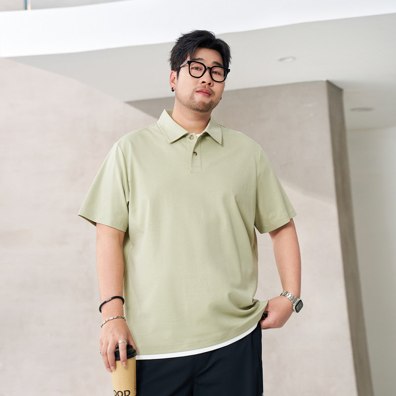 Extra Large Size Men's Fake Two-Piece Polo Shirt with Turn-Down Collar, Loose Fit, Oversized Short-Sleeve T-Shirt, 2026 Summer Thin Style for Men