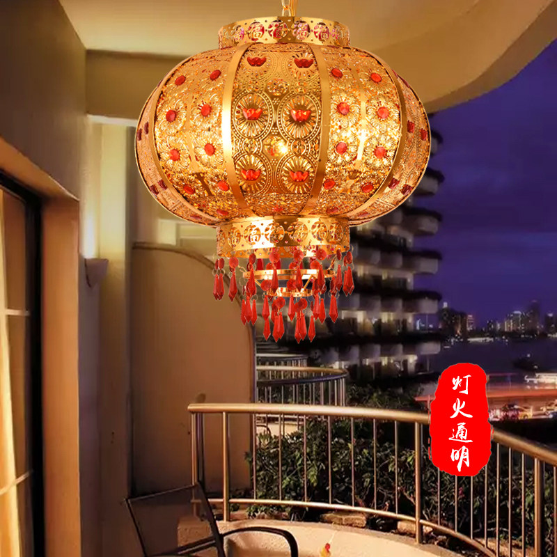 Lantern plug-in electric rotating chandelierlamp Living room gate Balcony Decorative lights New Year's Eve Festive Wedding Celebration of New Residing Coal Oil Lights