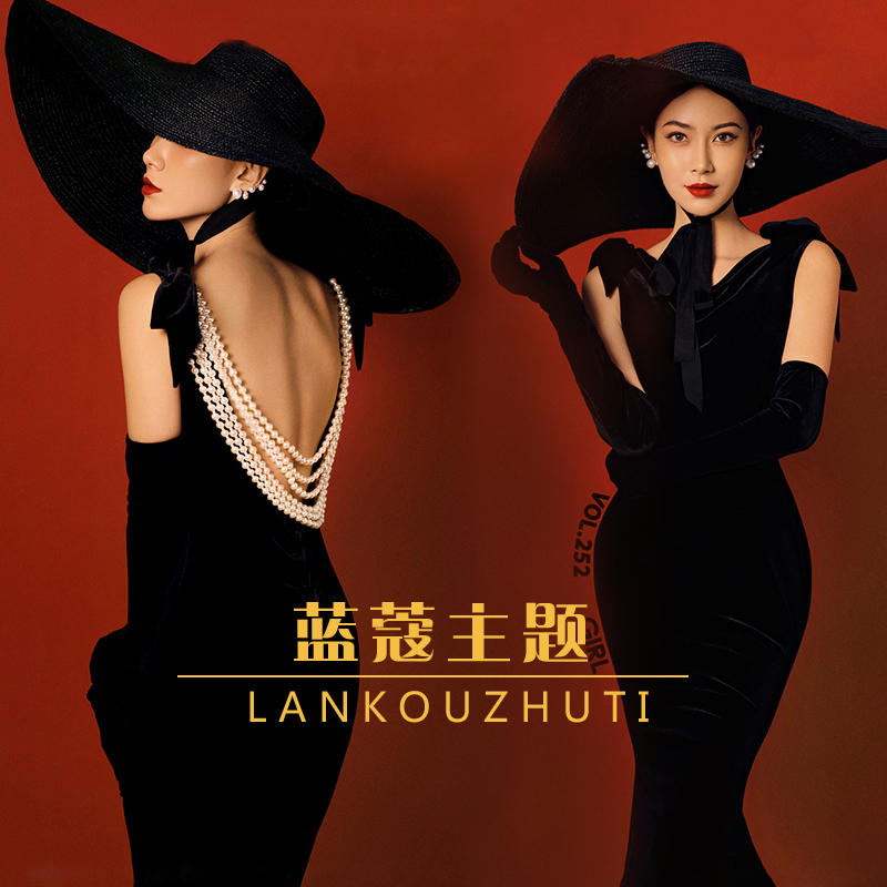 Photo studio exhibition new theme wedding photography waist sexy backless dress Tide brand personality photo photo dress