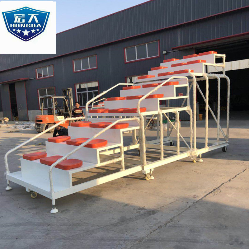 Direct sales referee platform athletics venue equipment telescopic mobile 24-seat finish line referee timing table finish record table