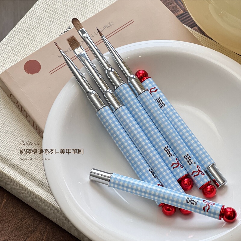 Qjforu Miracle Meow Meow「Milk Blue Language」Series Nail Art Brushes Portable and Easy-To-Use Nail Art Special Brushes Qjforu Miracle Meow Meow「Milk Blue Language」Series Nail Art Brushes Portable and Easy-To-Use Nail Art Special Brushes