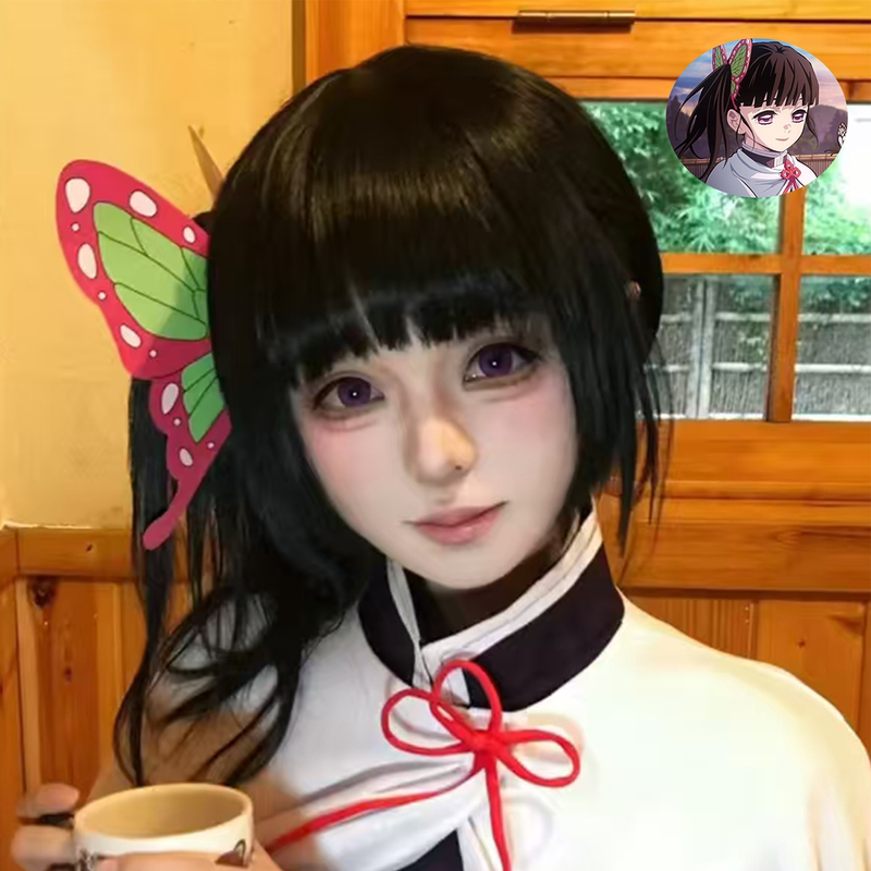 Wig Cosplay Shana Side Ponytail Anime Demon Slayer Bob Sweet Loli Air Bangs Full Wig