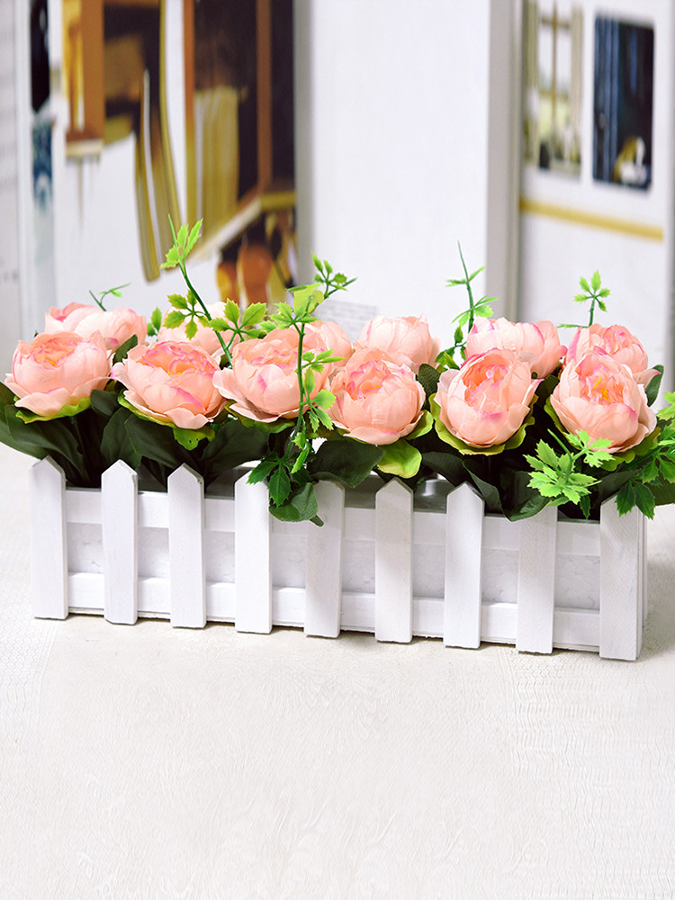 Supermarket beauty Chen decoration decoration 30 cm fence simulation flower pastoral silk flower Home interior flower arrangement living room potted plant