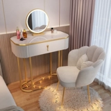 Современный и минималистичный туалетный столик из натурального дерева для спальни, система хранения, изысканный стиль