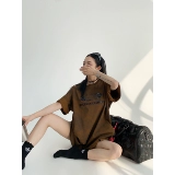 Летняя небольшая дизайнерская хлопковая футболка, тренд сезона, 3D, короткий рукав, свободный крой