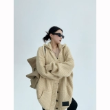 Зимняя толстовка с капюшоном, свитер, куртка, кардиган для влюбленных, изысканный стиль, увеличенная толщина, свободный крой