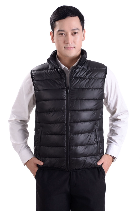 Thanh niên vest nam dày vest vest vest nam mùa thu đông trung niên ấm áp cotton cũ vest áo khoác blazer nam hàn quốc