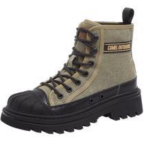 Camel Outdoor Casual Womens Shoes 2024 Autumn New Thick-soled Canvas Martin Boots Womens Western Cowboy Boots High Top