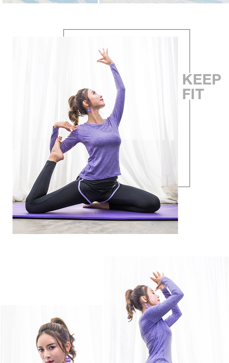 CAMEL lạc đà yoga ngắn tay hai mảnh nữ mùa hè nhanh khô thoải mái tập thể dục chuyên nghiệp buổi sáng chạy bộ đồ dài tay áo bra tập yoga