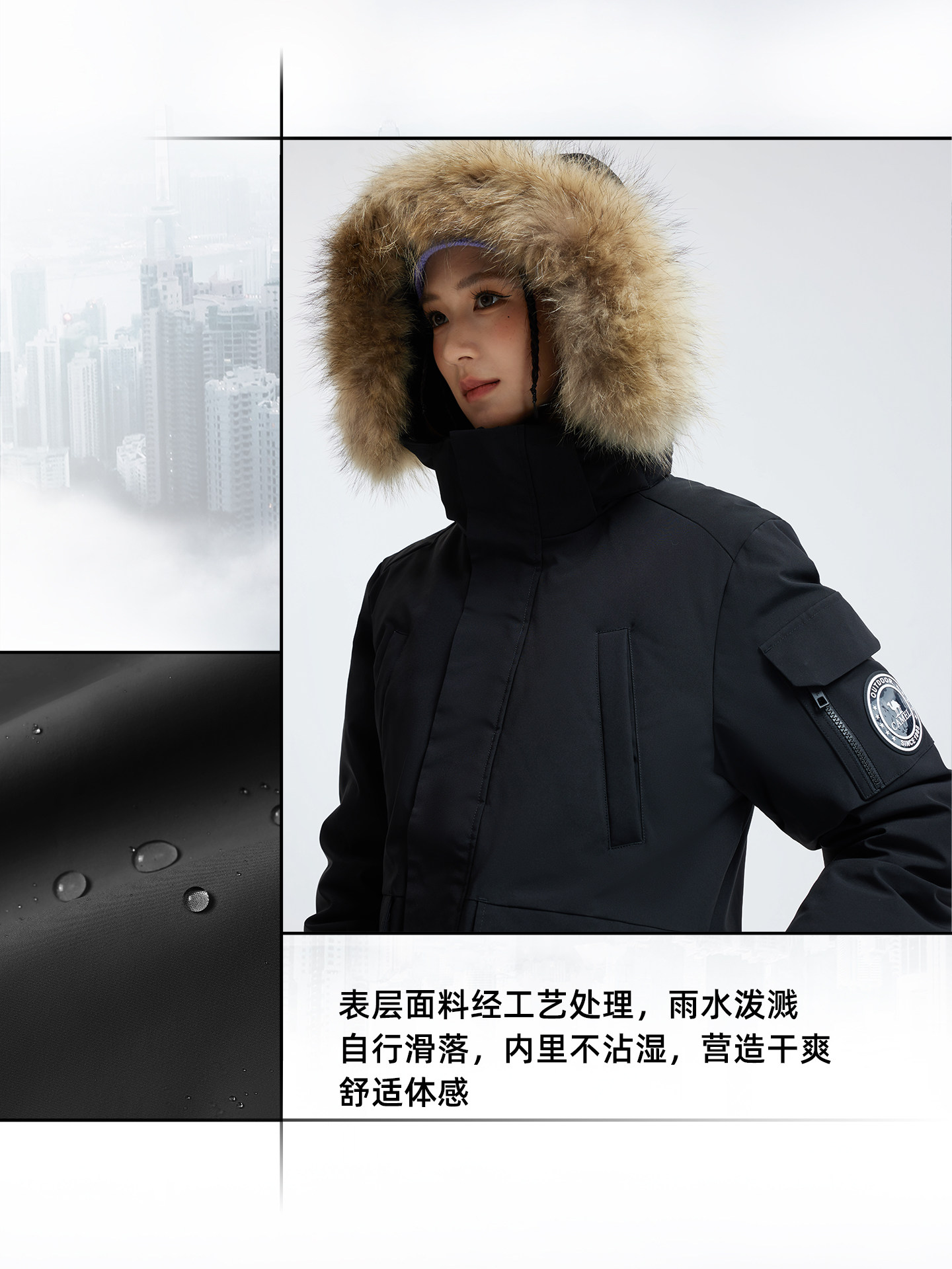[Same as on Xiaohongshu] Camel Outdoor 035 Workwear down Jacket Winter New Style Women's and Men's Windproof Coat