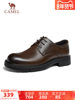 Camel Men's Shoes 2025 Autumn New Comfortable Soft Cowhide Vintage Derby Shoes Height-Increasing Wedding Business Formal Leather Shoes for Men