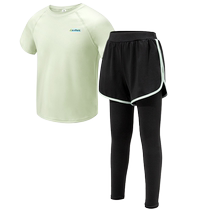 Спортивный костюм Little Camel для девочек лето 2024 новая детская одежда для фитнеса и бега спортивная тренировочная одежда комплект из двух предметов