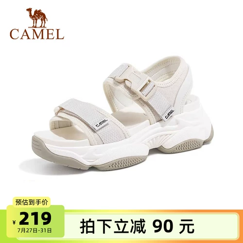 Летняя пляжная обувь на платформе на липучке, спортивные сандалии для отдыха, мягкая подошва