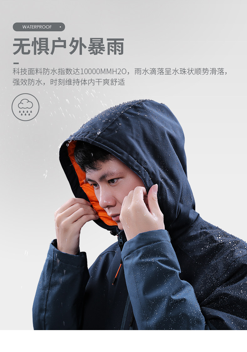 骆驼 珠穆朗玛系列 男女 夹棉加厚冲锋衣 防水透湿10000+ 图2