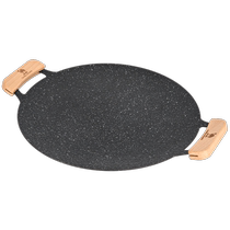 Camel outdoor double-ear baking pan exquisite camping cast iron frying pan barbecue plate iron plate picnic barbecue grill camping equipment