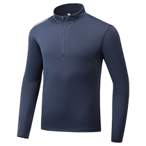 Camel fitness wear long-sleeved T-shirt mens winter velvet stand-up collar fleece running yoga fitness sports top