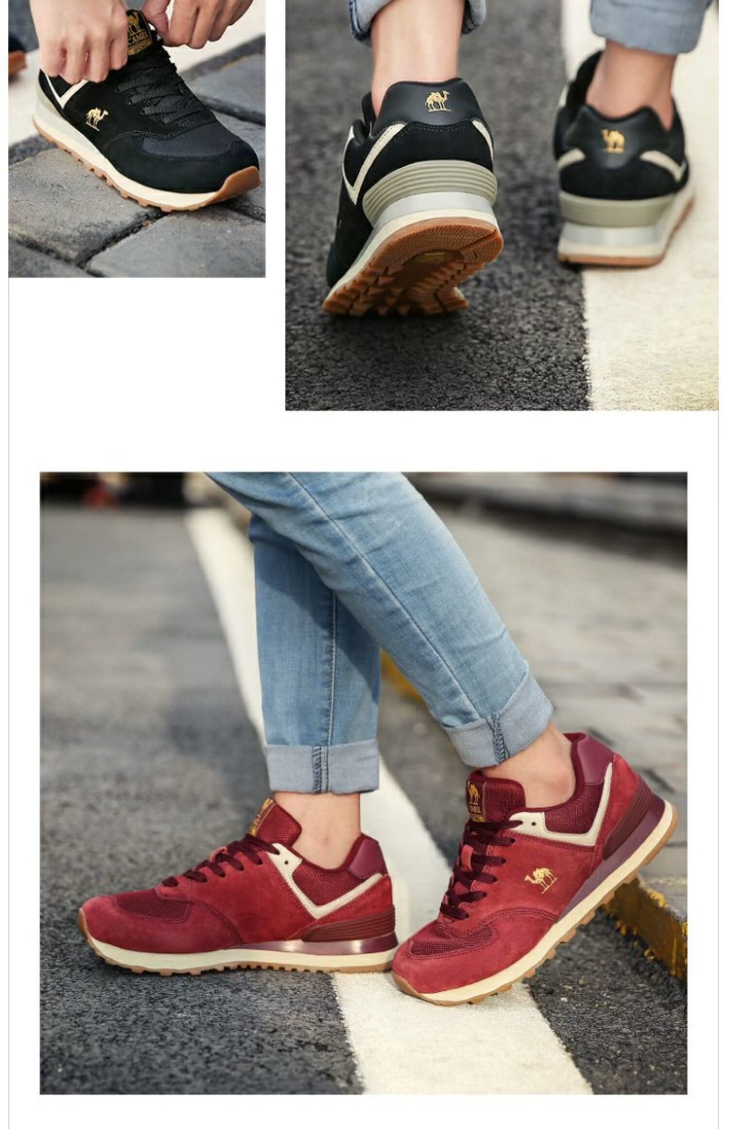 Camel Sneakers Lưới Thời trang thoáng khí Sốc hấp thụ thấp Giúp giày thể thao thông thường - Giày chạy bộ giày thể thao adidas nữ
