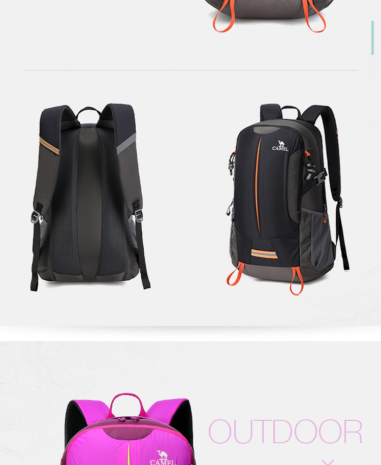 CAMEL / Lạc đà ba lô ngoài trời 30L unisex chống trượt đi bộ đường dài ra ngoài balo pedro