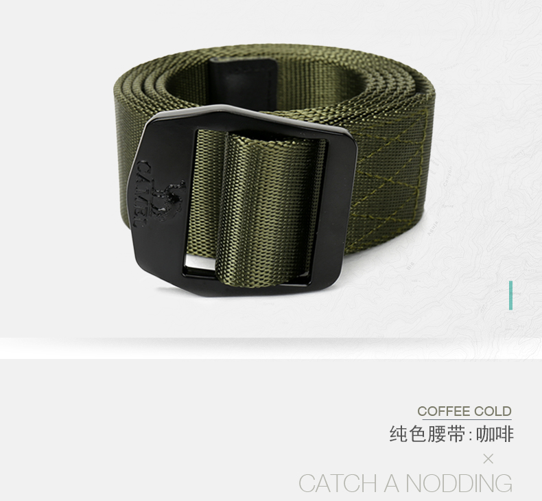 CAMEL lạc đà ngoài trời thời trang vành đai hợp kim unisex khóa đai màu rắn thắt lưng nữ bản to