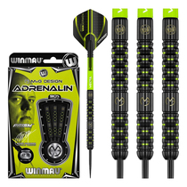 WINMAU van Gerwen MVG ADRENALIN Ventilateur Gwen bicolor plaqué titane cylindre droit en acier tungstène